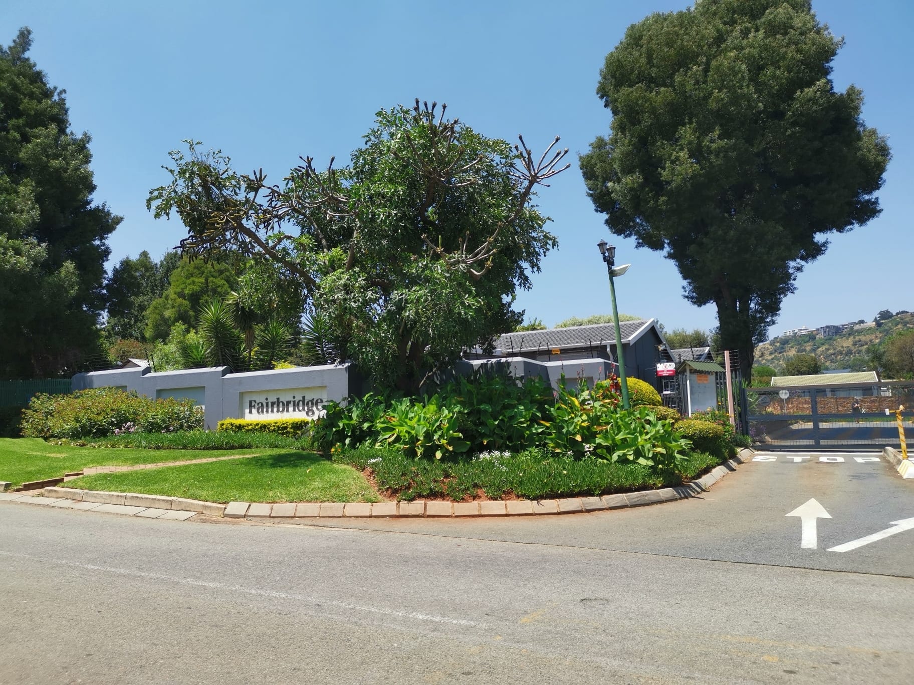 The entrance gate and signage at Fairbridge estate